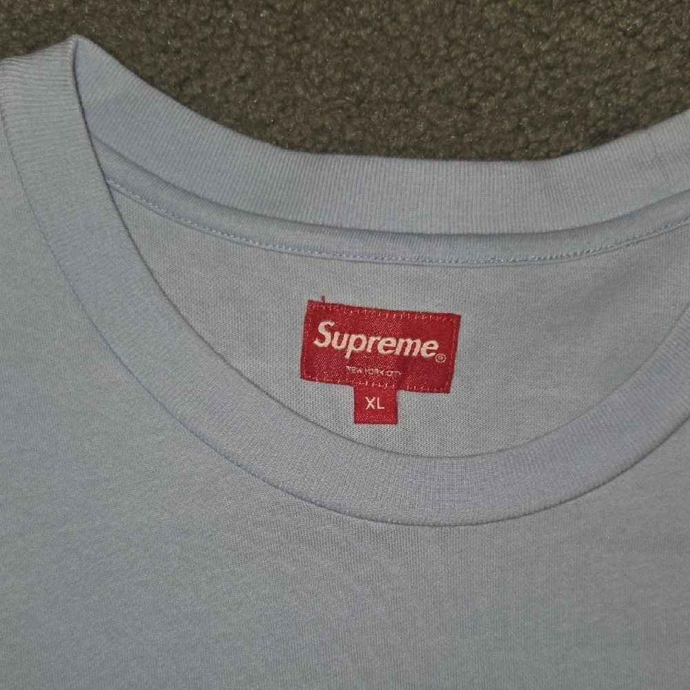Supreme Gray Tee With Multicolor Logo - image 2